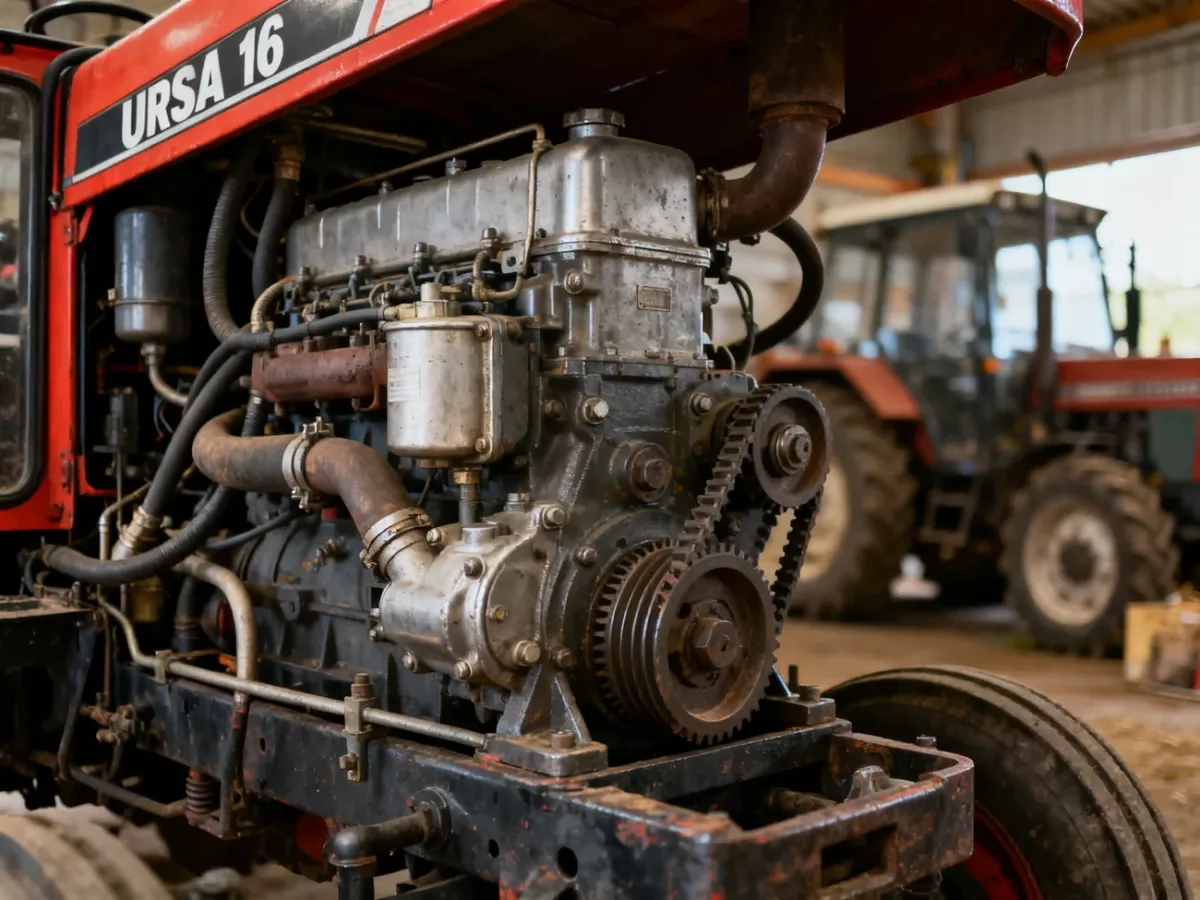 Mechaniczne podzespoły silnika i układu napędowego ciągnika Ursus 1614