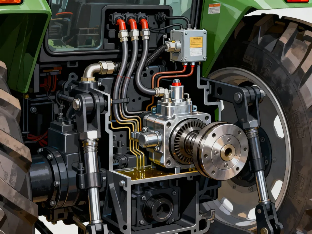 Hydrauliczny układ załączania WOM z elektrozaworem i sprzęgłem