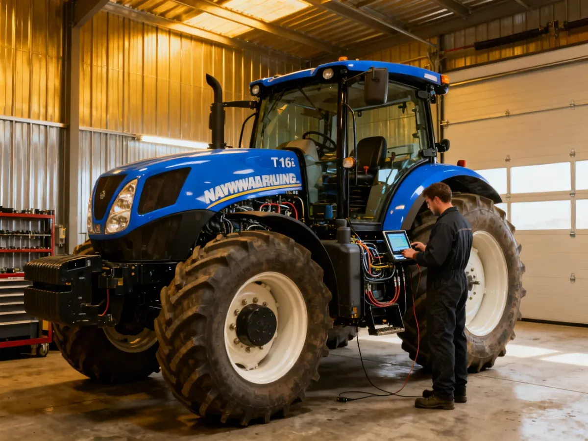 New Holland T7.165 podczas profesjonalnej kontroli serwisowej