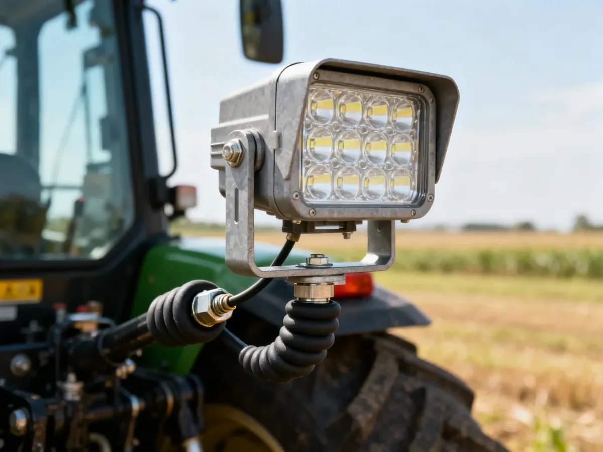 Solidna lampa robocza LED z aluminiową obudową i mocowaniem tłumiącym drgania